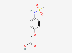 Two-dimensional chemical structure of 2-(4-(Methylsulfonamido)phenoxy)acetic acid, CAS 103790-20-1