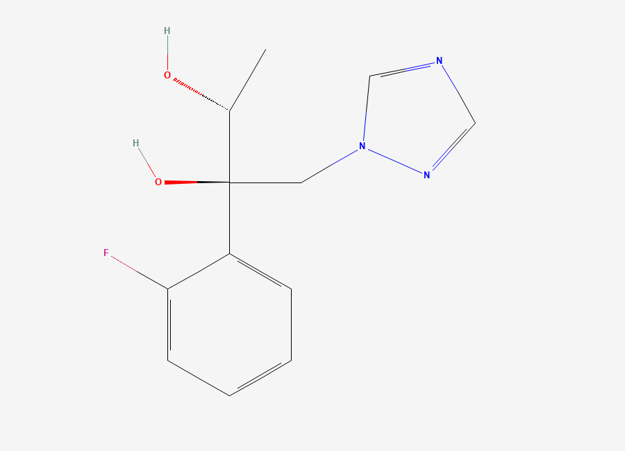 Two-dimensional chemical structure of (2R,3R)-2-(2-fluorophenyl)-1-(1,2,4-triazol-1-yl)butane-2,3-diol