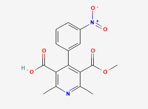 Two-dimensional chemical structure of Nicardipine Dehydro Carboxylic Acid Impurity / Nicardipine Pyridine Monoacid Impurity, CAS 64603-72-1
